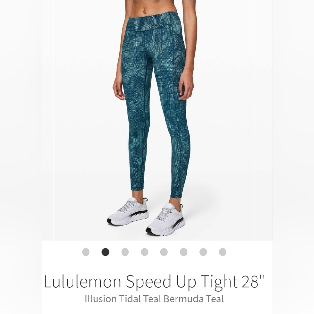 Lululemon NWOT Leggings Speed Up Tight 28" Bermuda Teal Run Jeggings Sz 12